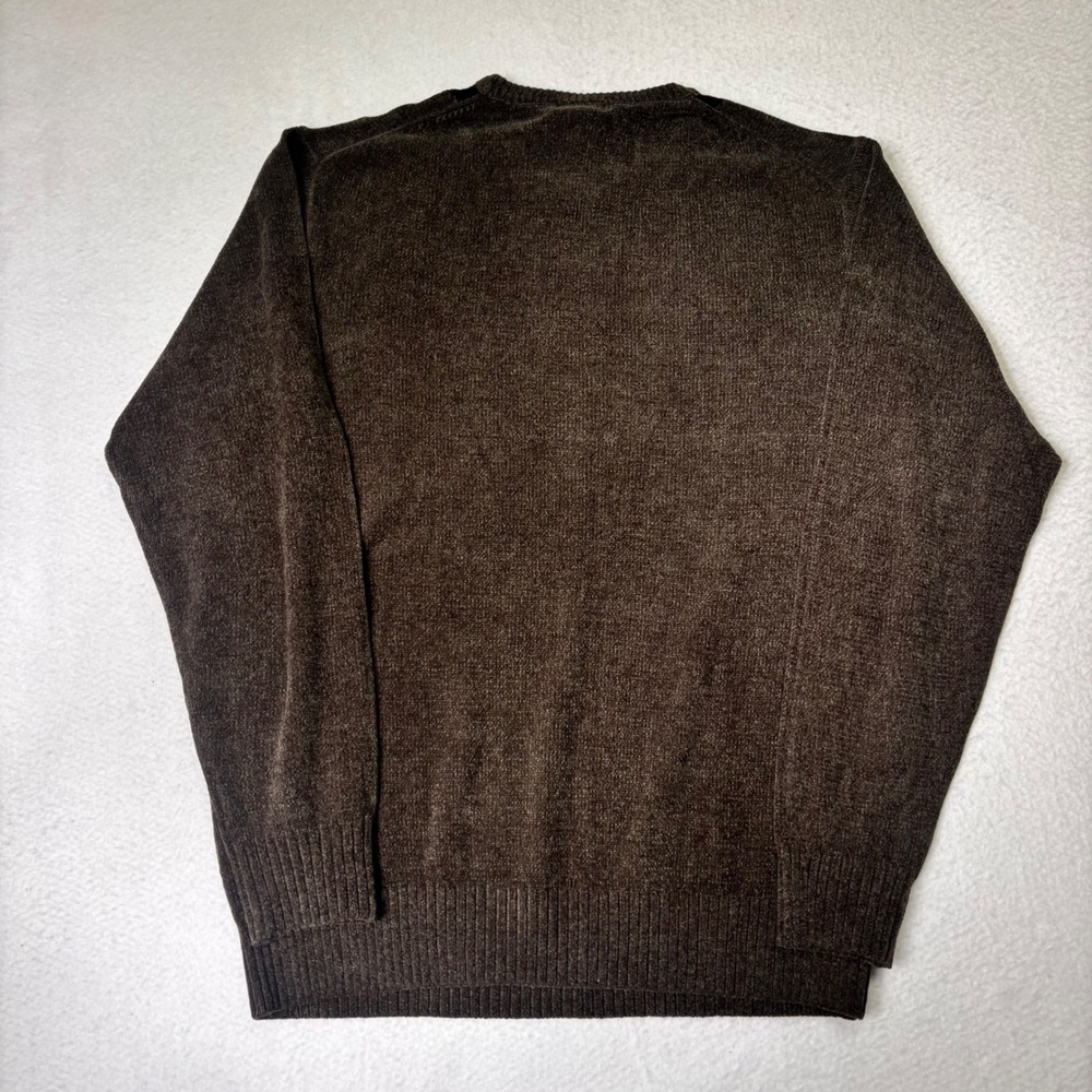 Dockers Chenille Argyle Crewneck Sweater XL NWT Brown Blue Textured - Picture 5 of 7